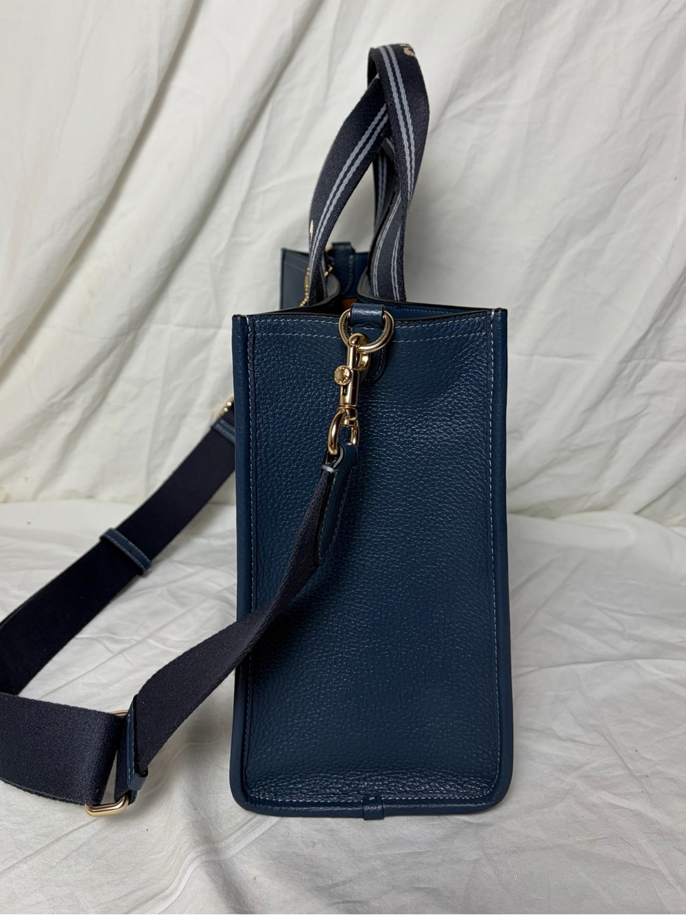Coach Smith Tote Blue Pebbled Leather Logo Strap - CBM10 - Picture 6 of 10